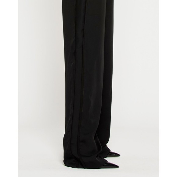 Serena Bute Tailored Trouser With Georgette Trim - Black - NWT - Picture 6 of 6